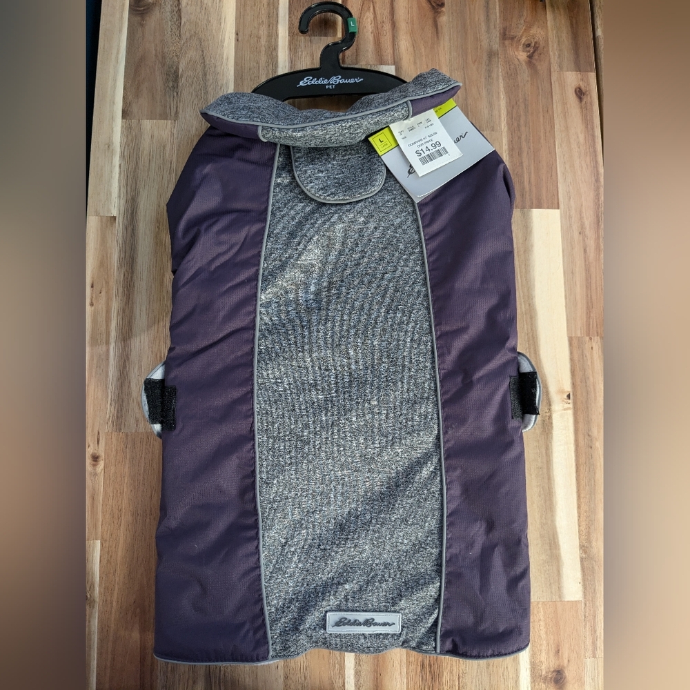 Eddie Bauer Dog Jacket, Purple & Grey, Large